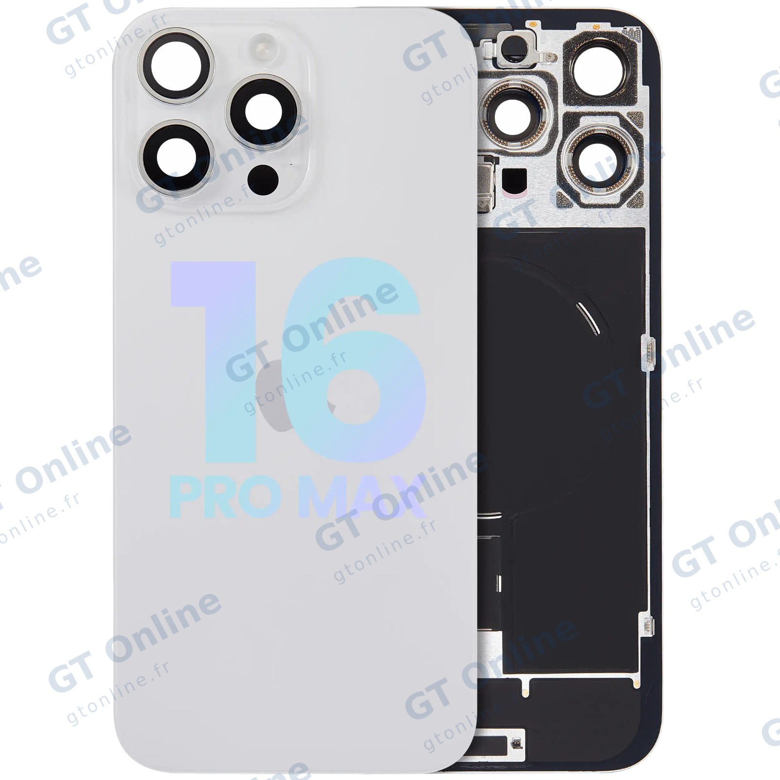 Vitre arrière pour Apple iPhone 16 Pro Max (pack service origine, White Titanium)