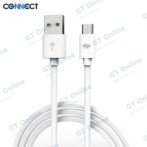 Câble Data USB vers Micro USB CONNECT MC-CMB1 12W (1m) Blanc