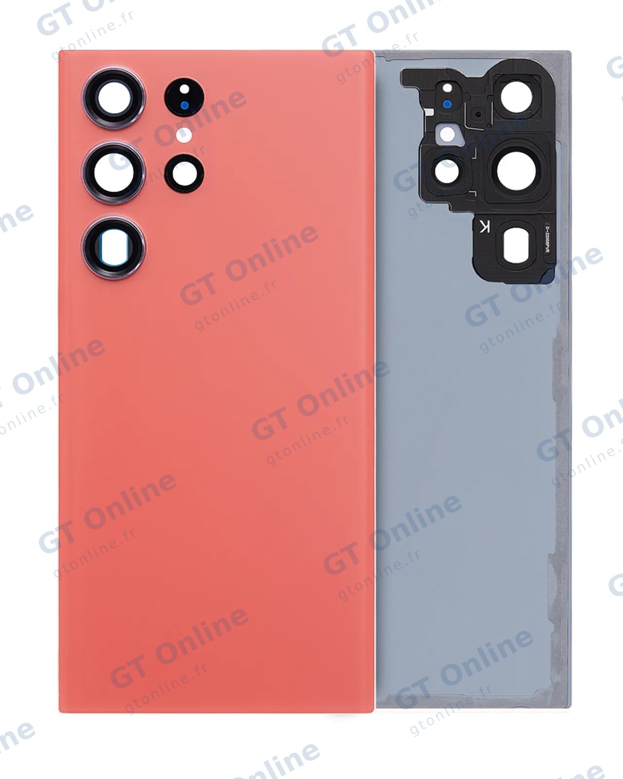 Vitre arrière pour Samsung Galaxy S23 Ultra (pack service origine, rouge)