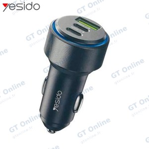 Chargeur Allume-Cigare Yesido Y50 60W Noir