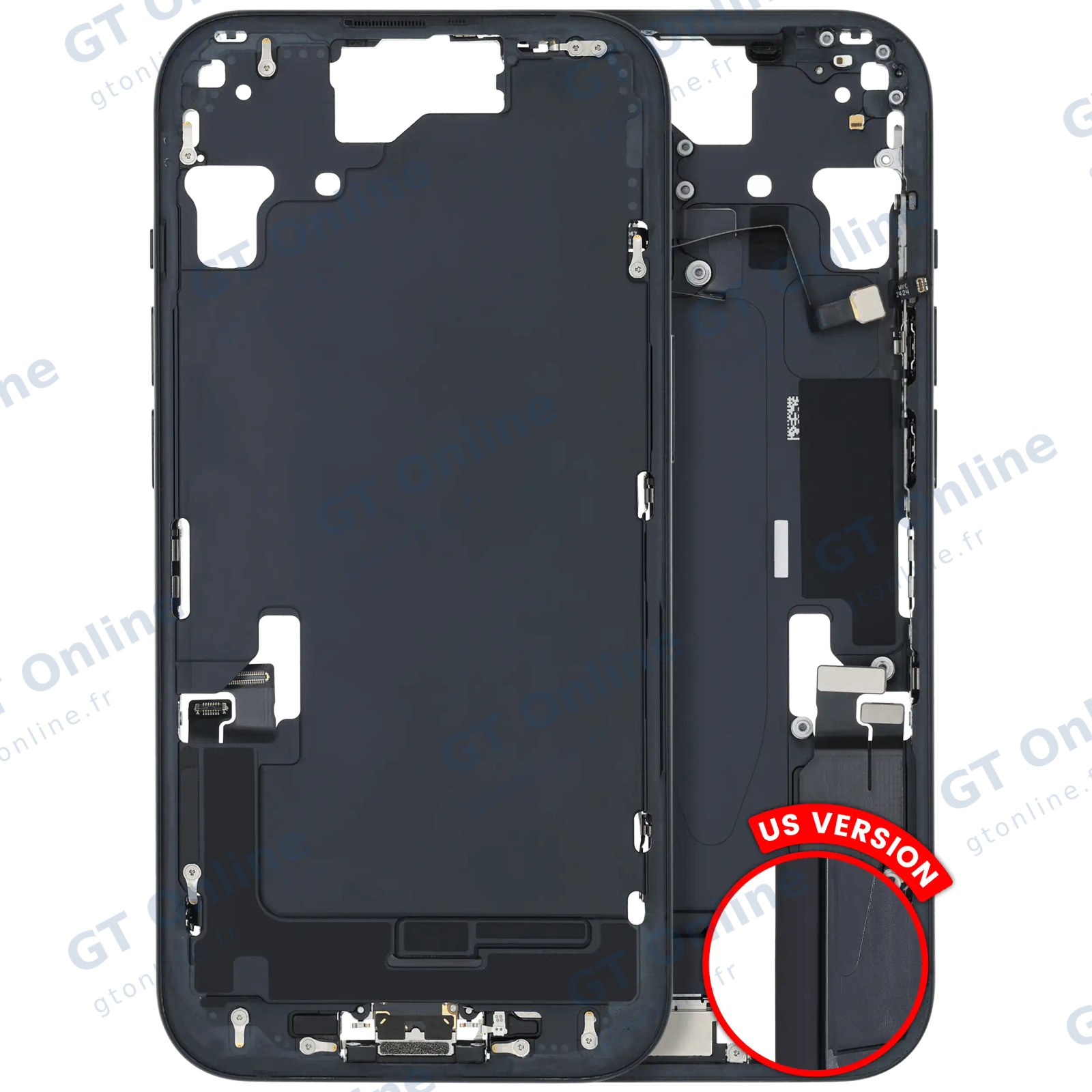 Châssis pour Apple iPhone 15 (version US, origine d'occasion — grade B, noir)