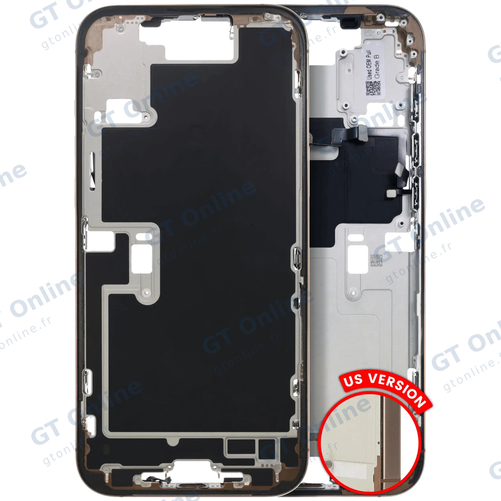 Châssis pour Apple iPhone 16 Pro Max (version US, origine d'occasion — grade B, Desert Titanium)