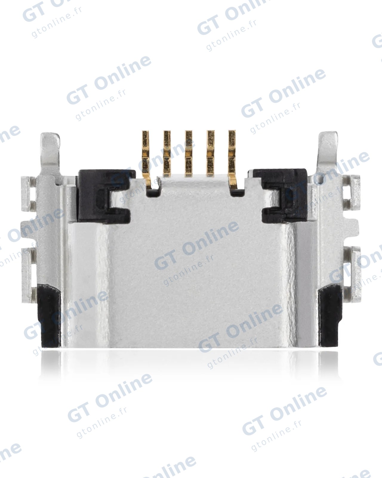 Connecteur de charge à souder — format Micro B, 5 broches, 6 points de fixation (C243)