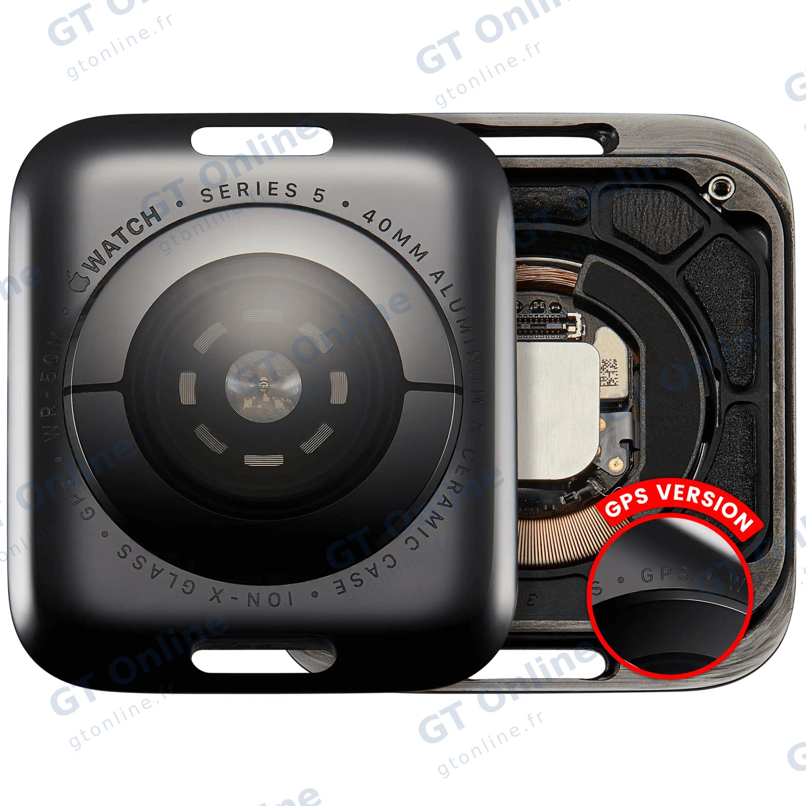 Vitre arrière pour Apple Watch Series 5 (40mm) (version GPS, Aluminum / Space Black)