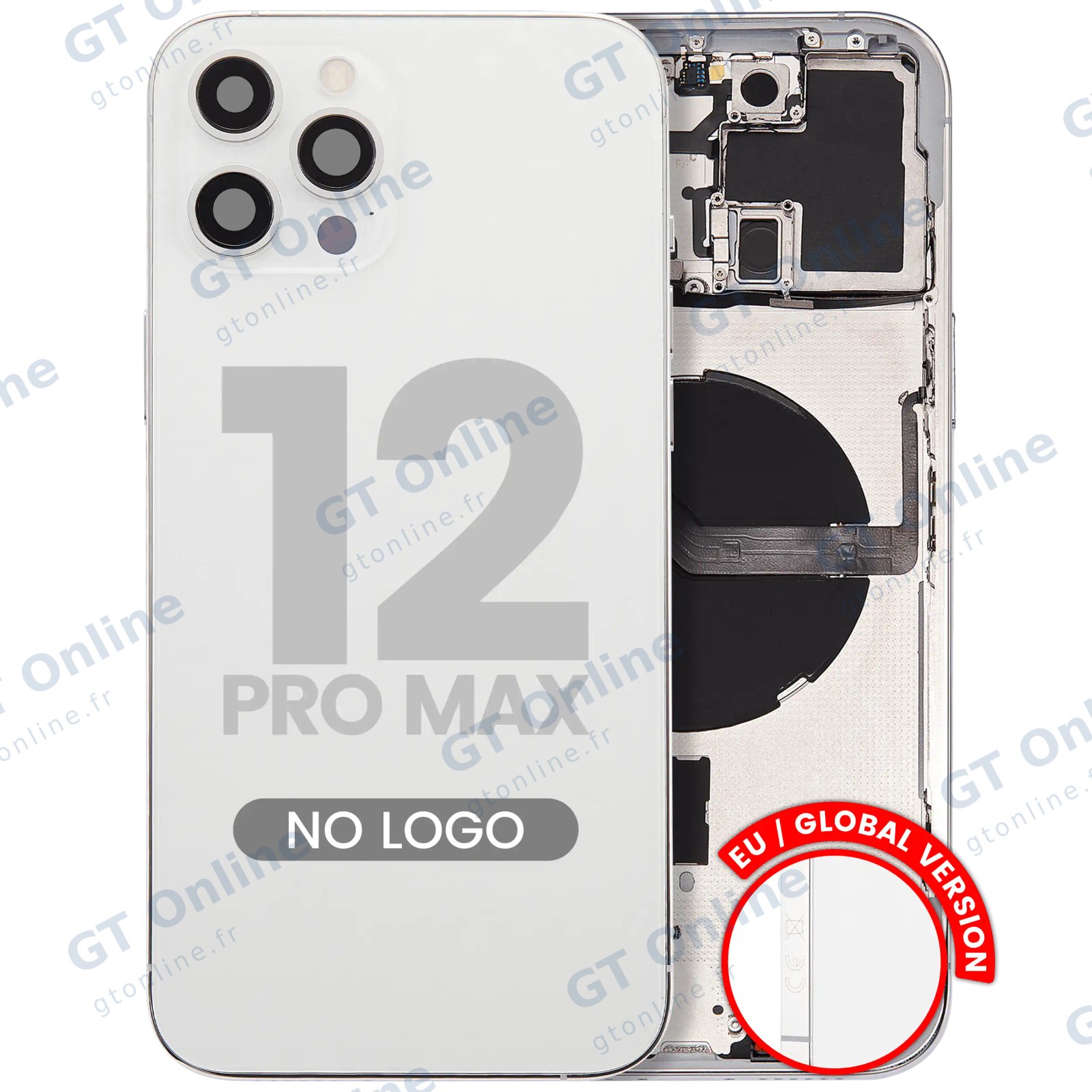 Châssis pour Apple iPhone 12 Pro Max (version EU, compatible premium, argent)