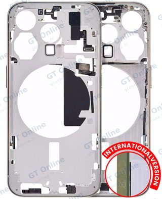 Châssis avec petits composants pour Apple iPhone 15 Pro (version EU, compatible, titane naturel) — vue 1