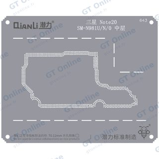 Pochoir de rebillage Qianli Bumblebee QS643 pour couche intermédiaire Samsung Note 20 (SM-N981U/N/O)