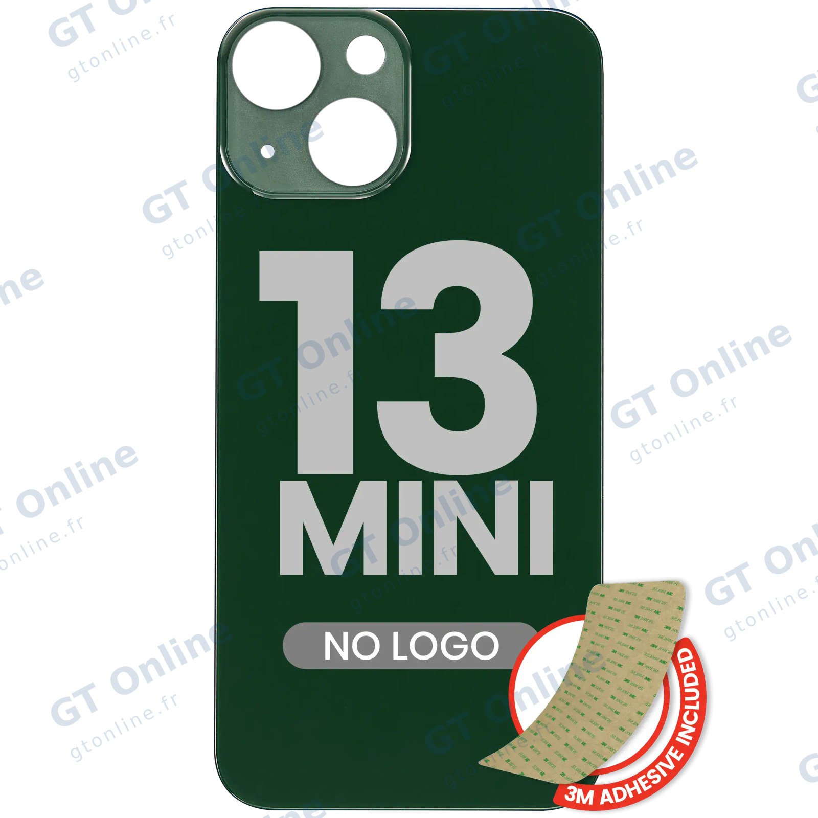 Vitre arrière pour Apple iPhone 13 Mini (No Logo / Large Camera Hole, vert)