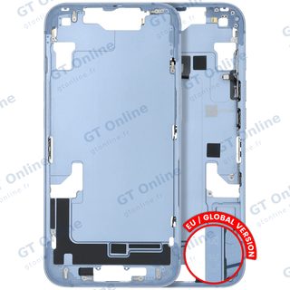 Châssis avec petits composants pour Apple iPhone 14 (version EU, origine d'occasion — grade B, bleu)