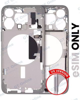 Châssis pour Apple iPhone 15 Pro Max (version US, origine d'occasion — grade A, White Titanium)