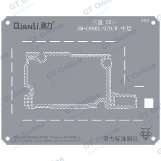 Pochoir de rebillage Qianli Bumblebee QS653 pour couche intermédiaire Samsung S21 Plus (SM-G996U/O/D/W)