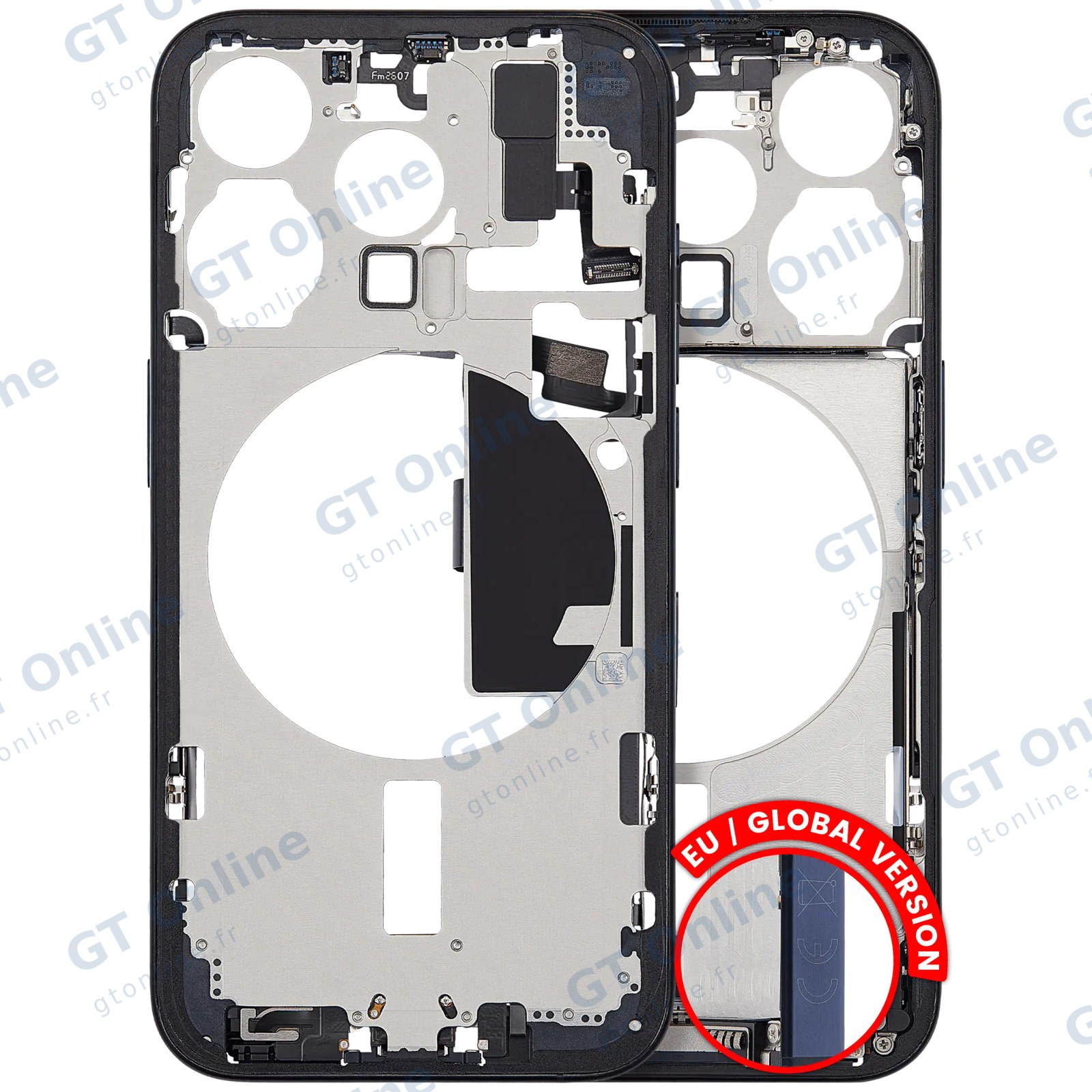 Châssis pour Apple iPhone 15 Pro (version EU, origine d'occasion — grade B, Blue Titanium)