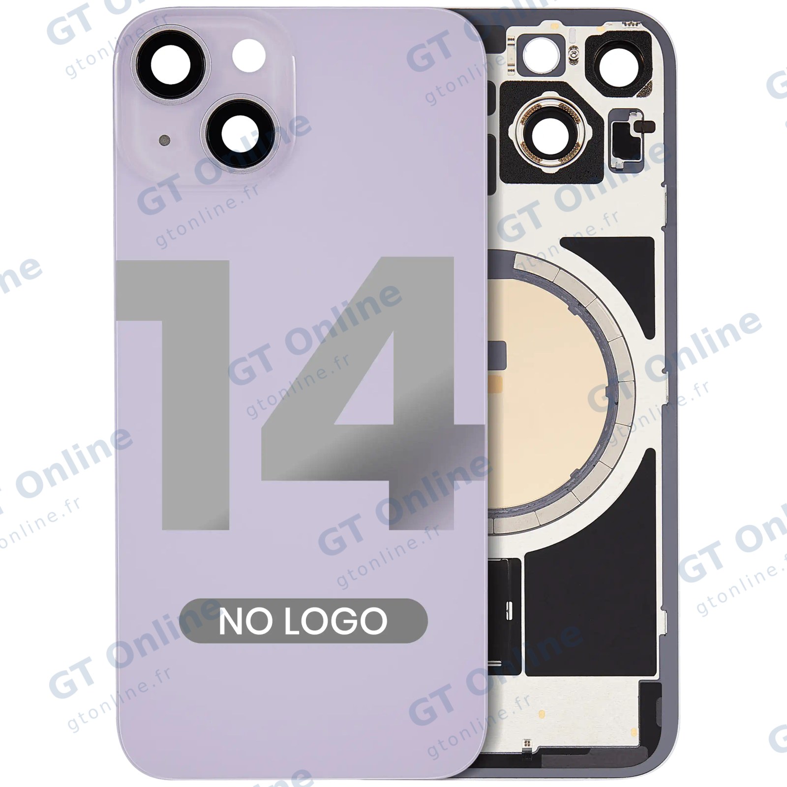 Vitre arrière pour Apple iPhone 14 (compatible, violet, sans logo)