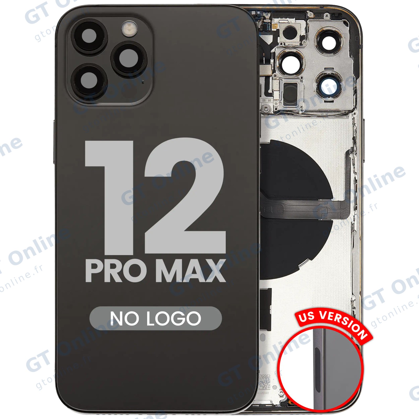 Châssis pour Apple iPhone 12 Pro Max (version US, compatible premium, graphite)