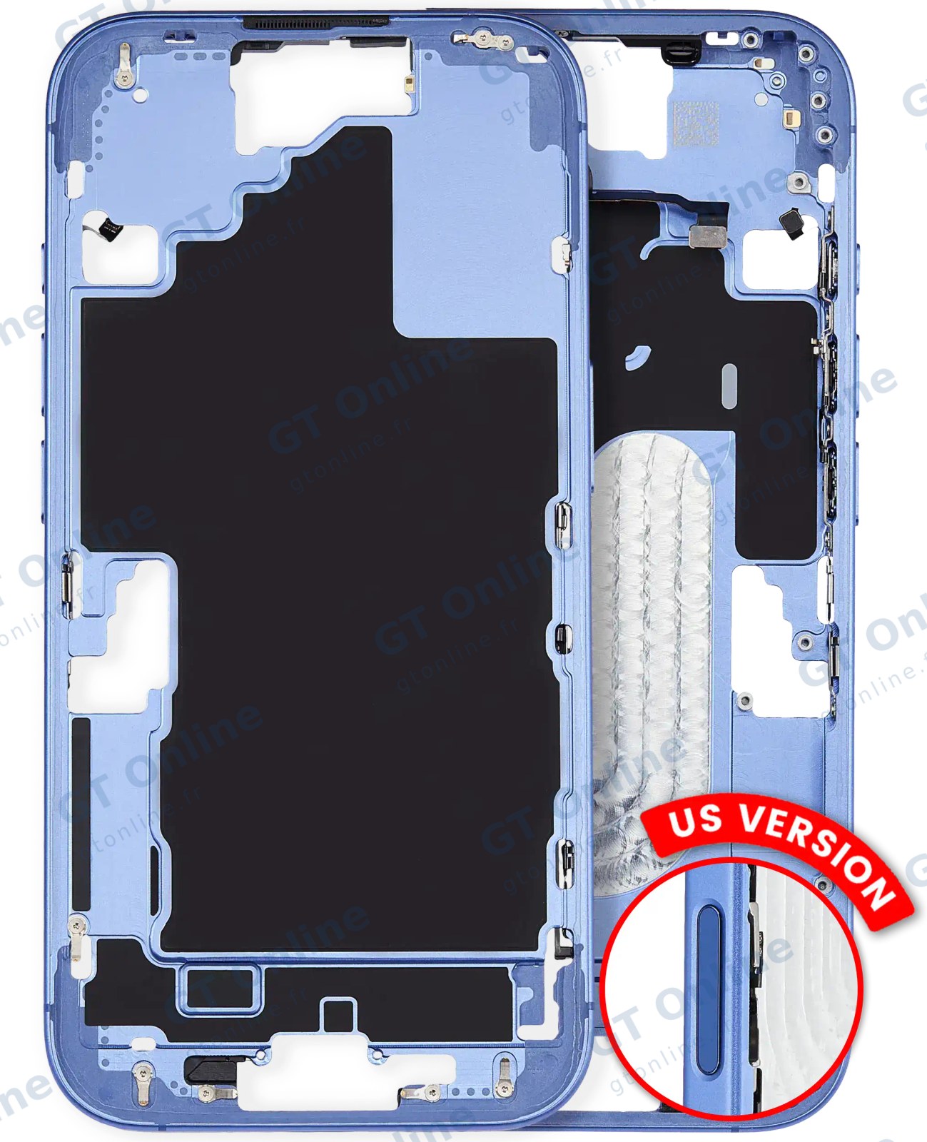 Châssis pour Apple iPhone 16 (version US, origine d'occasion — grade A, Ultramarine)