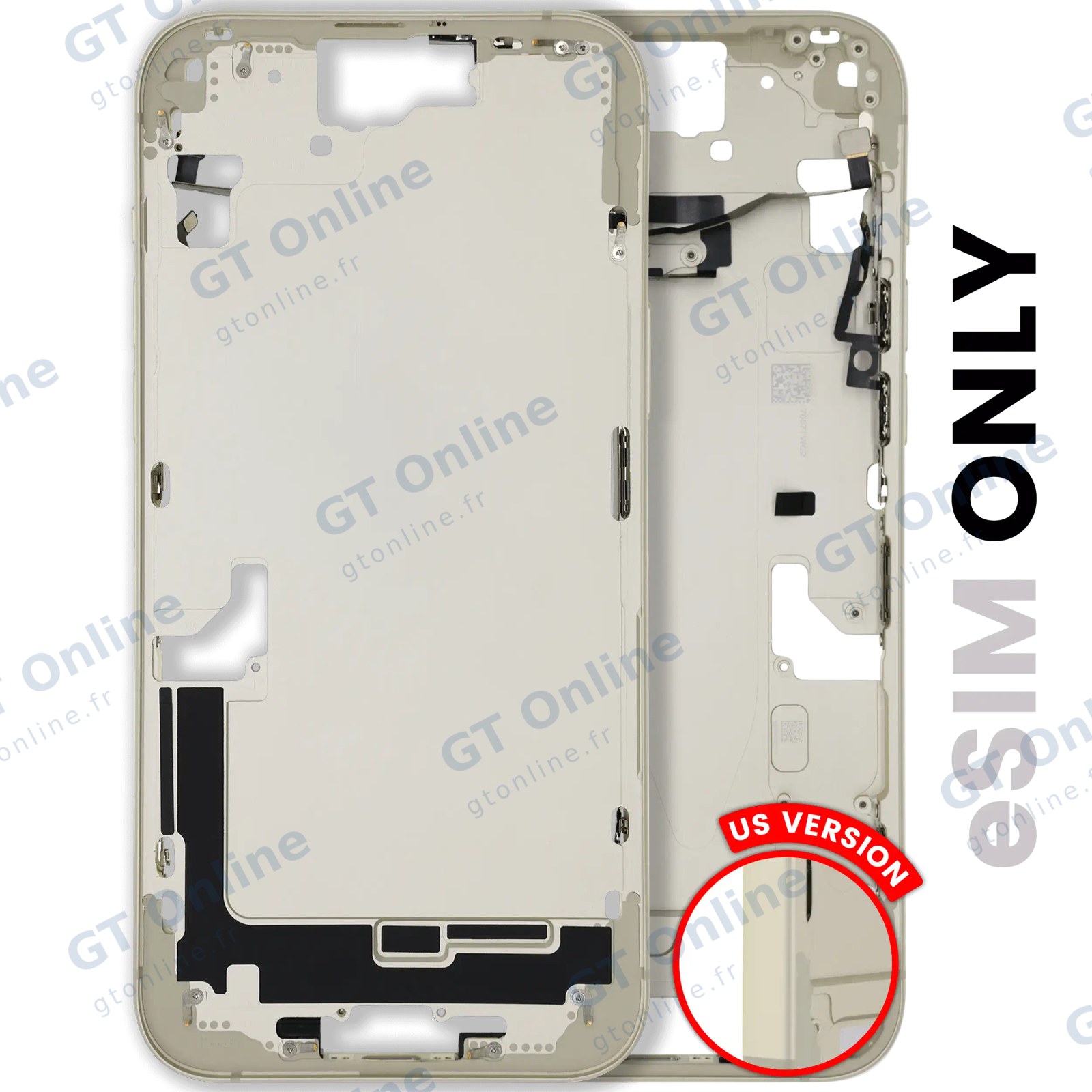 Châssis pour Apple iPhone 15 Plus (version US, origine d'occasion — grade B, jaune)