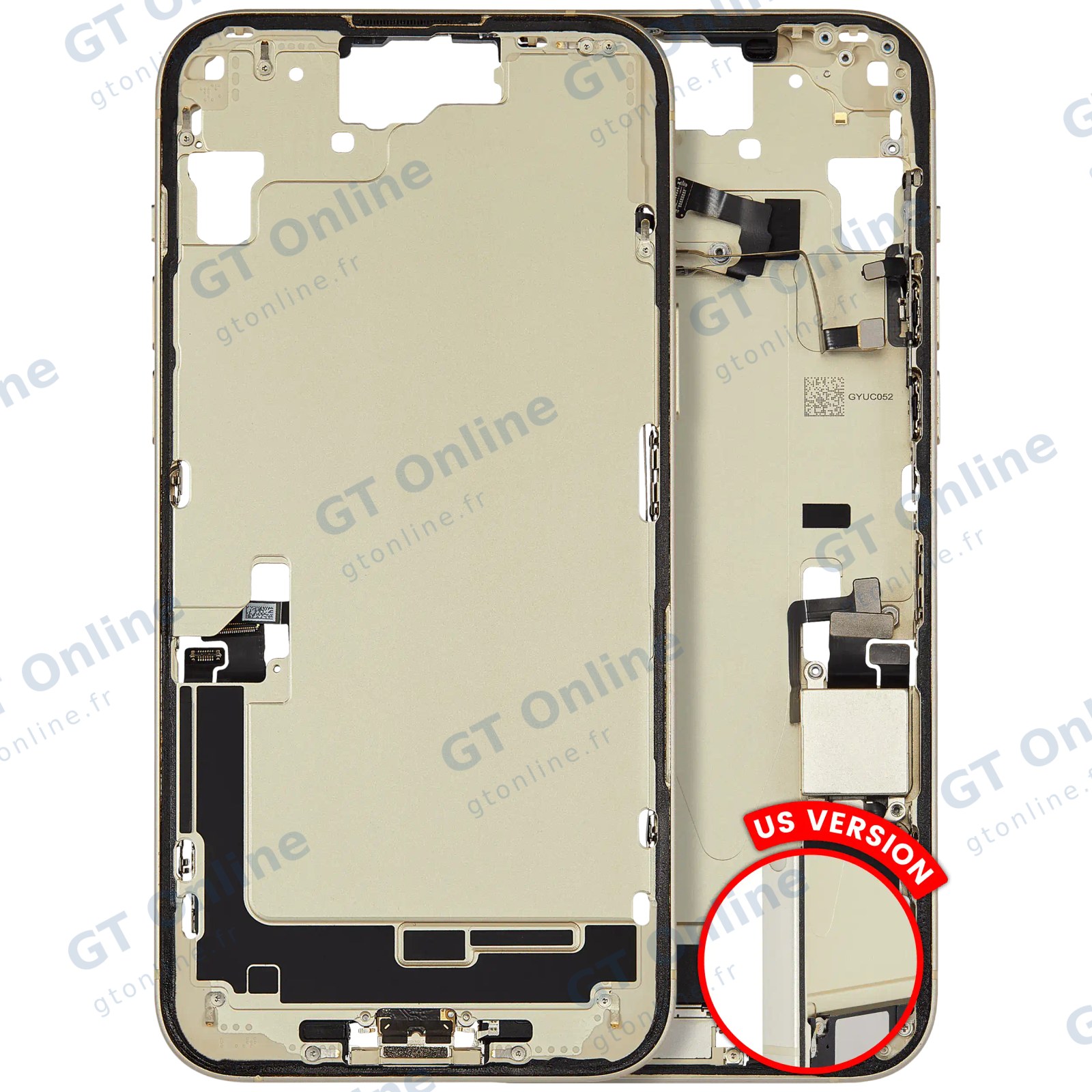 Châssis pour Apple iPhone 15 Plus (version US, origine d'occasion — grade A, jaune)