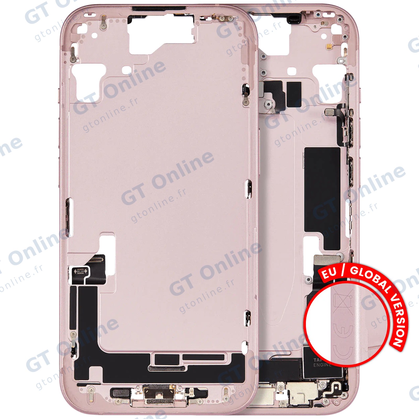 Châssis pour Apple iPhone 15 (version EU, origine d'occasion — grade A, rose)