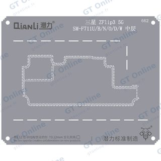 Pochoir de rebillage Qianli Bumblebee QS662 pour couche intermédiaire Samsung Z Flip 3 5G (SM-F711U/B/N/O/D/W)
