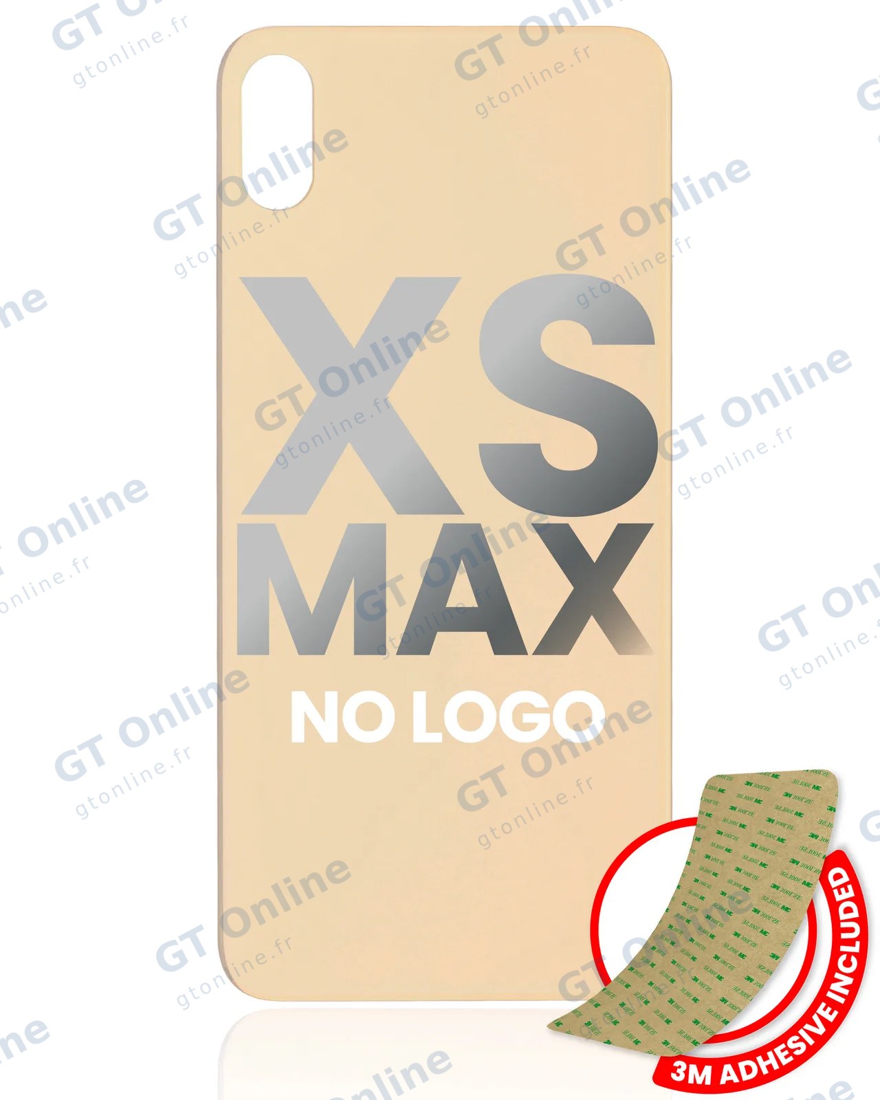 Vitre arrière pour Apple iPhone XS Max (No Logo / Large Camera Hole, or)