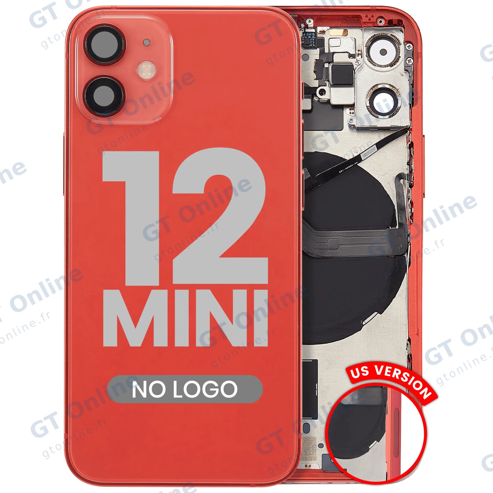 Châssis pour Apple iPhone 12 Mini (version US, compatible premium, rouge)