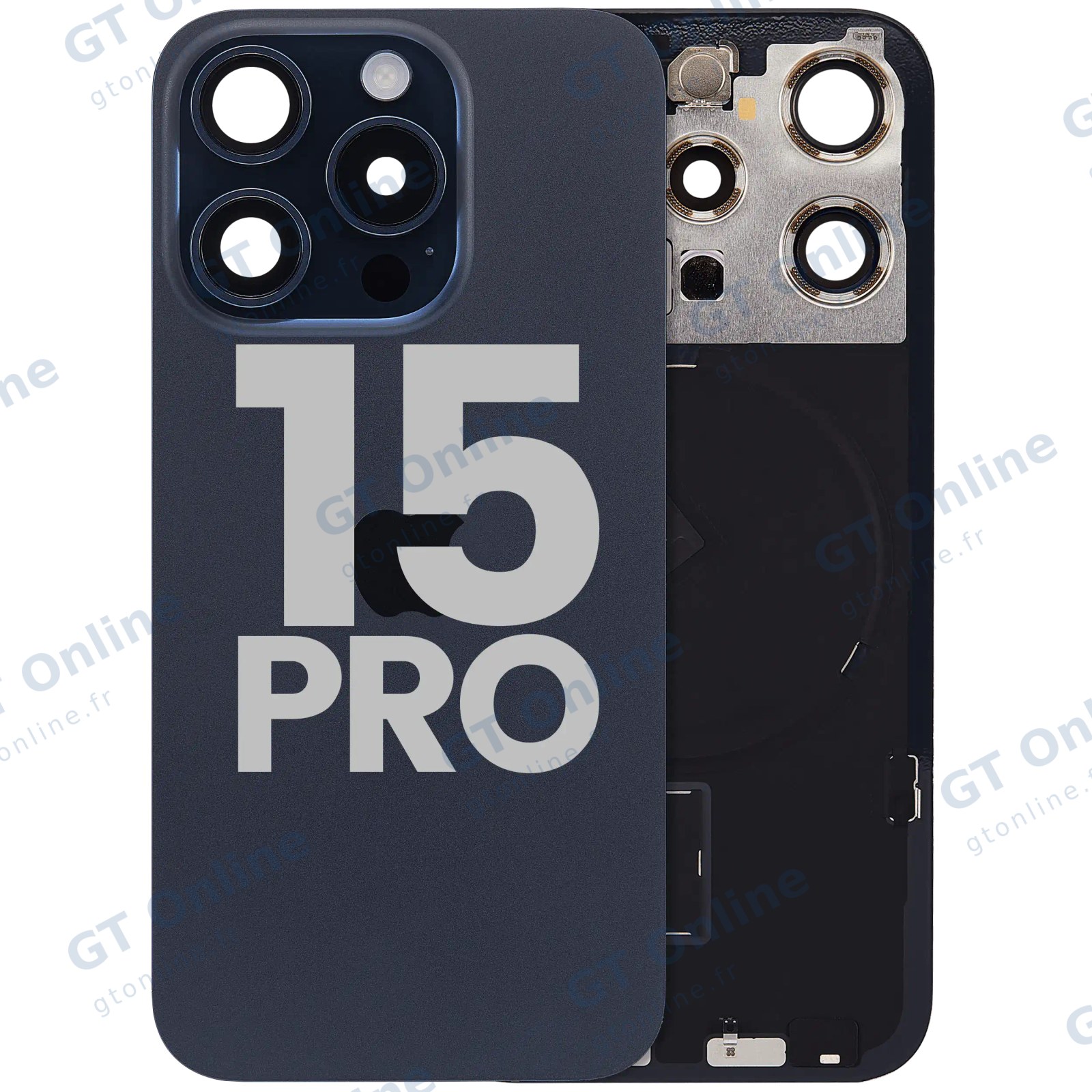 Vitre arrière pour Apple iPhone 15 Pro (origine d'occasion — grade A, Blue Titanium)