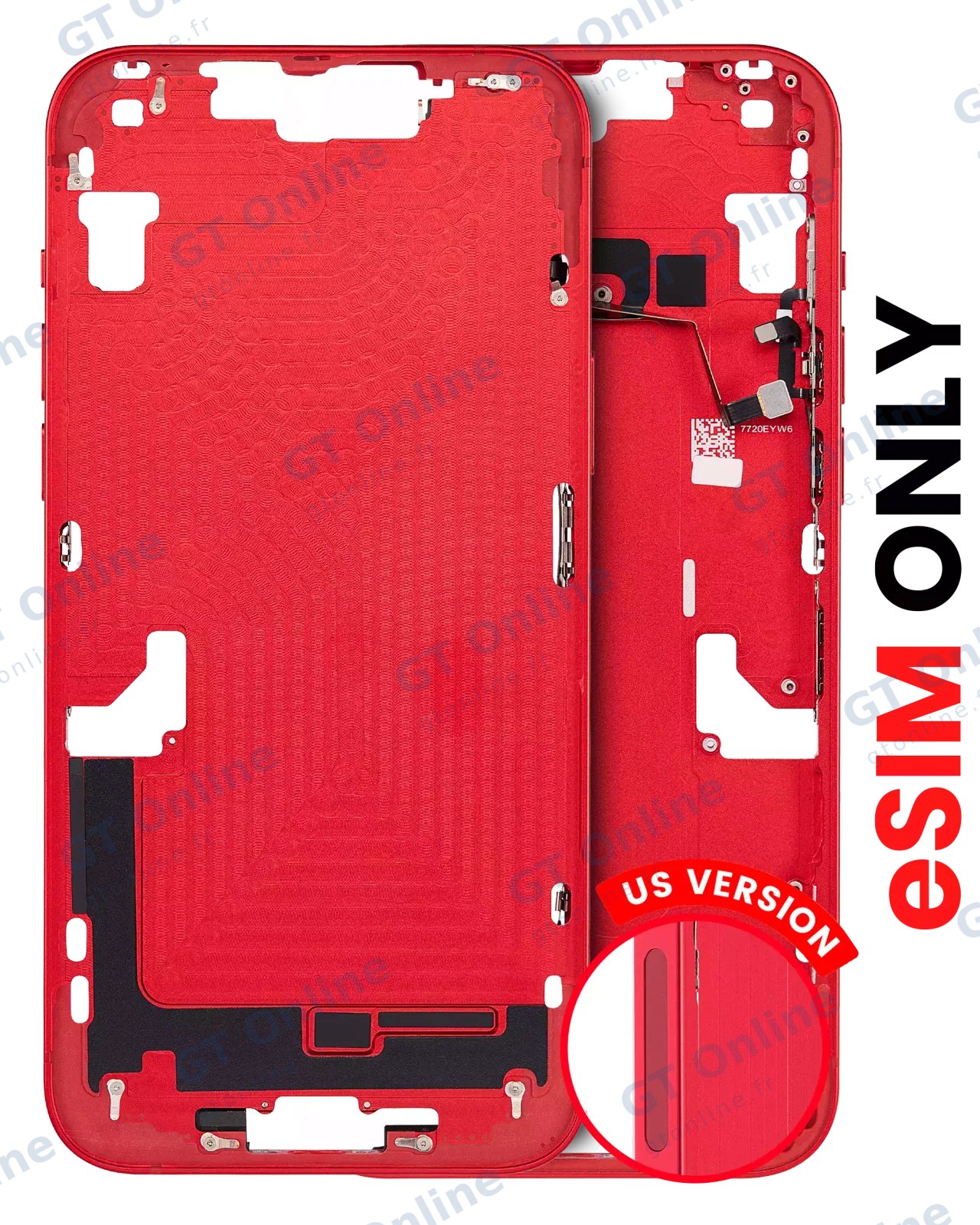 Châssis pour Apple iPhone 14 Plus (version US, compatible premium, rouge)
