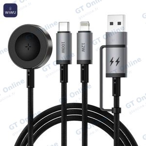 Câble de Charge Wiwu Wi-C050 Multifonction avec Charge pour Apple Watch 100W 1.2m Noir