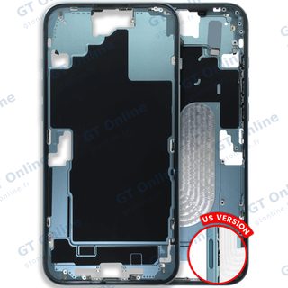 Châssis pour Apple iPhone 16 Plus (version US, origine d'occasion — grade B, turquoise) — Châssis central avec petites pièces
