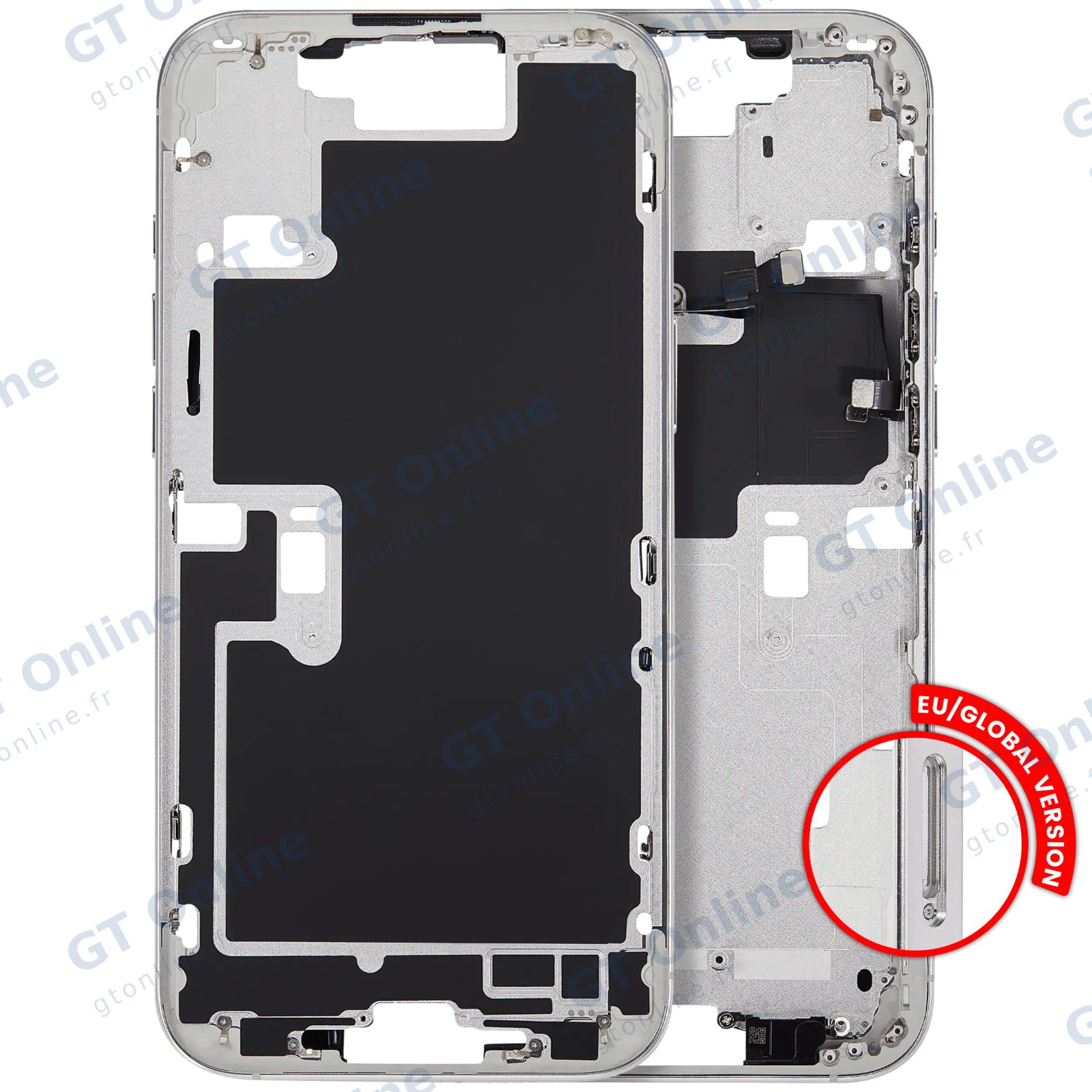 Châssis pour Apple iPhone 16 Pro Max (version EU, compatible premium, White Titanium)