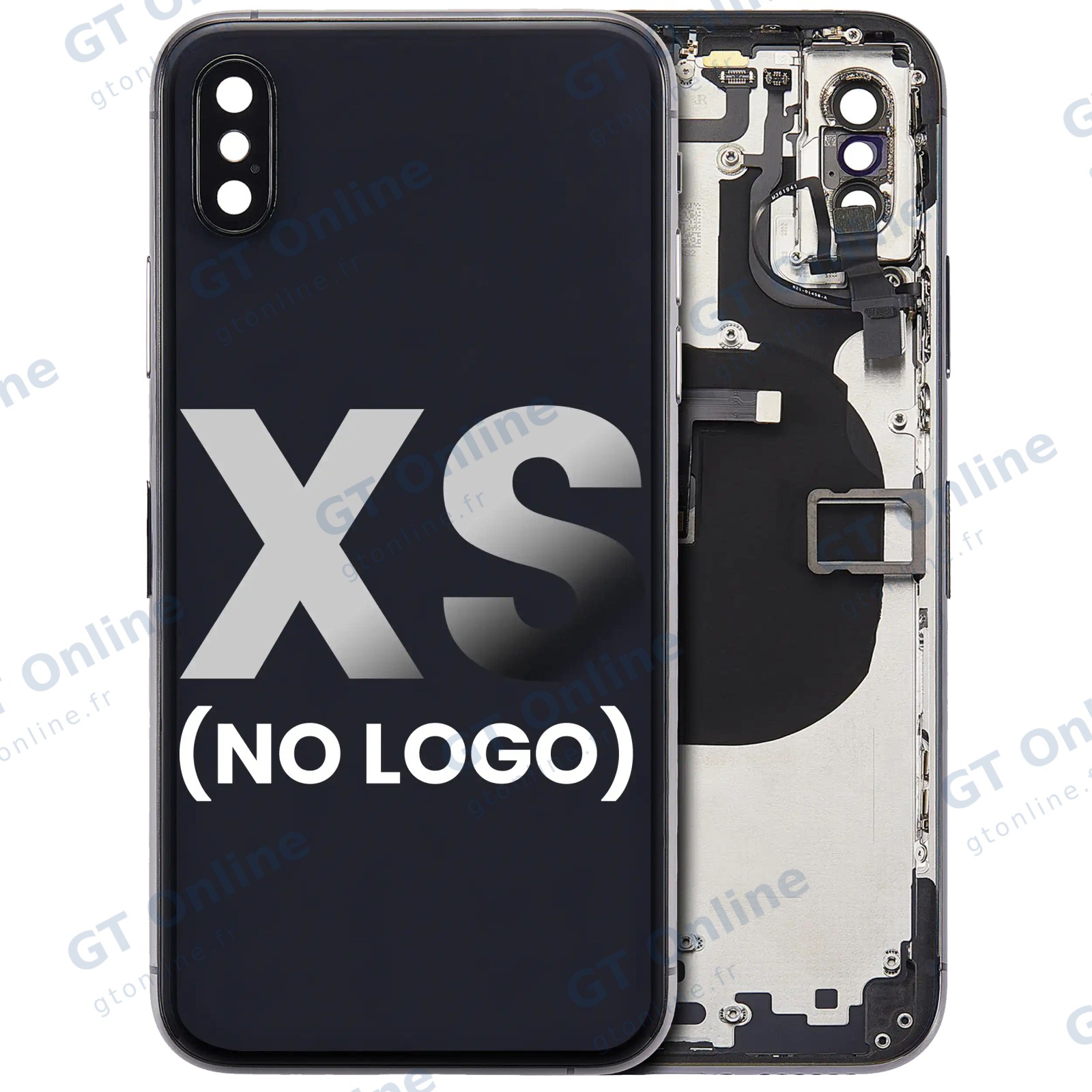 Châssis pour Apple iPhone XS (sans logo, compatible premium, gris sidéral)