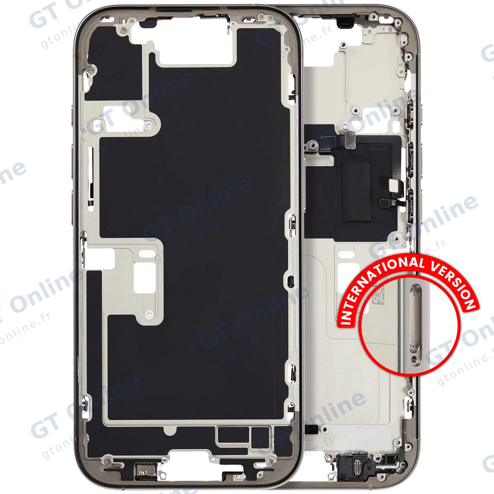 Châssis pour Apple iPhone 16 Pro (version EU, origine d'occasion — grade A, Natural Titanium)