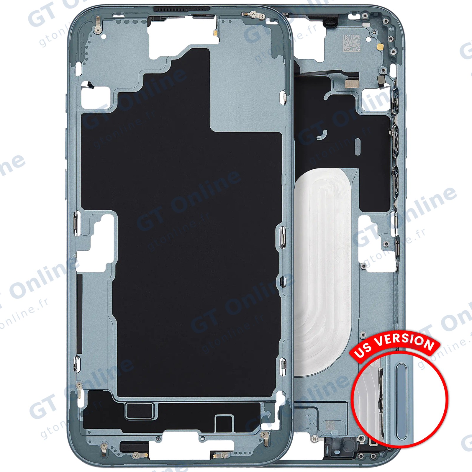 Châssis pour Apple iPhone 16 Plus (version US, compatible premium, Teal)