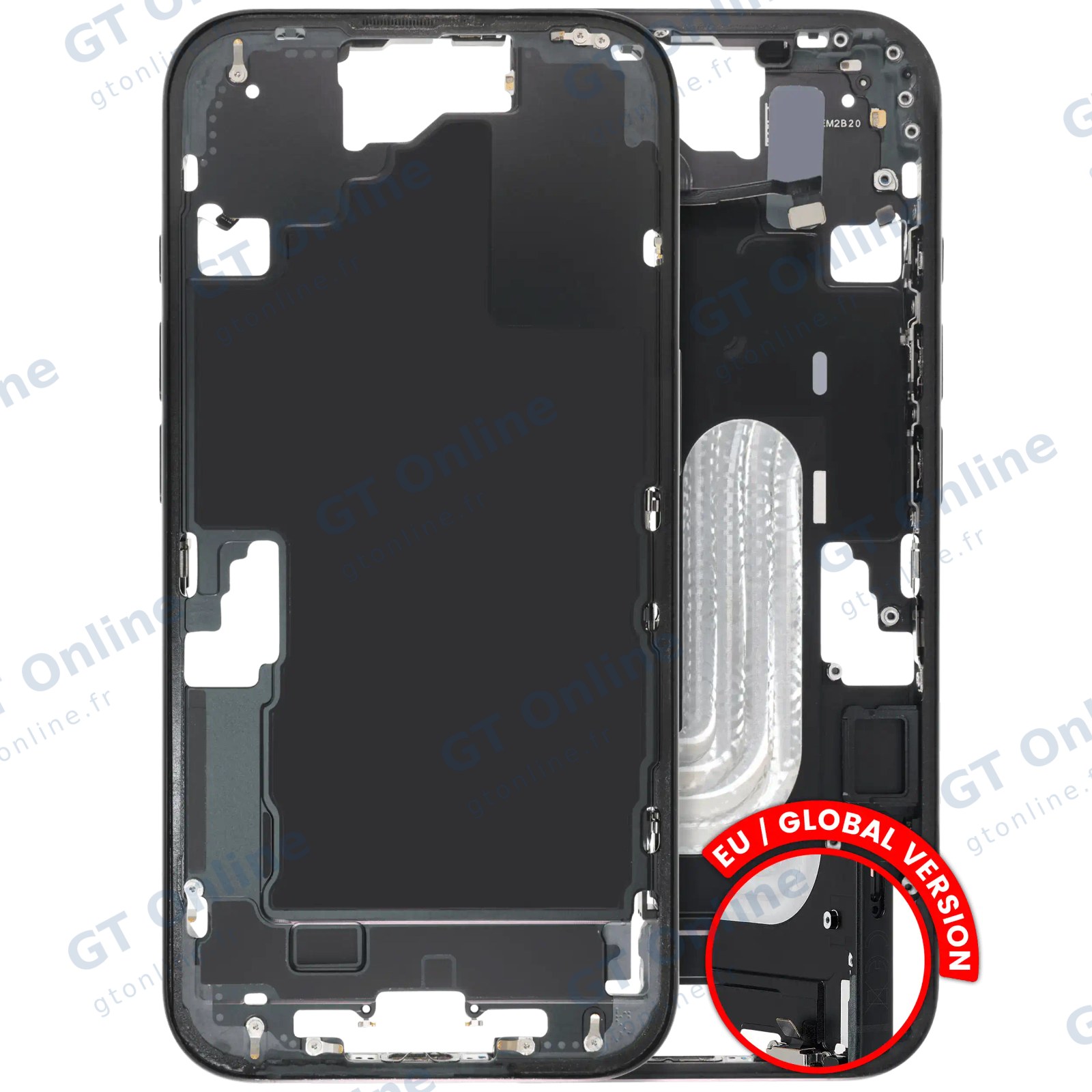 Châssis avec petites pièces pour Apple iPhone 16 (version EU, occasion d’origine — grade B, noir)