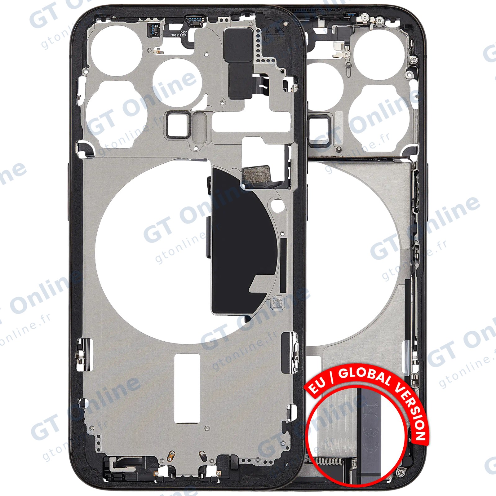 Châssis pour Apple iPhone 15 Pro (version EU, origine d'occasion — grade B, titane noir)