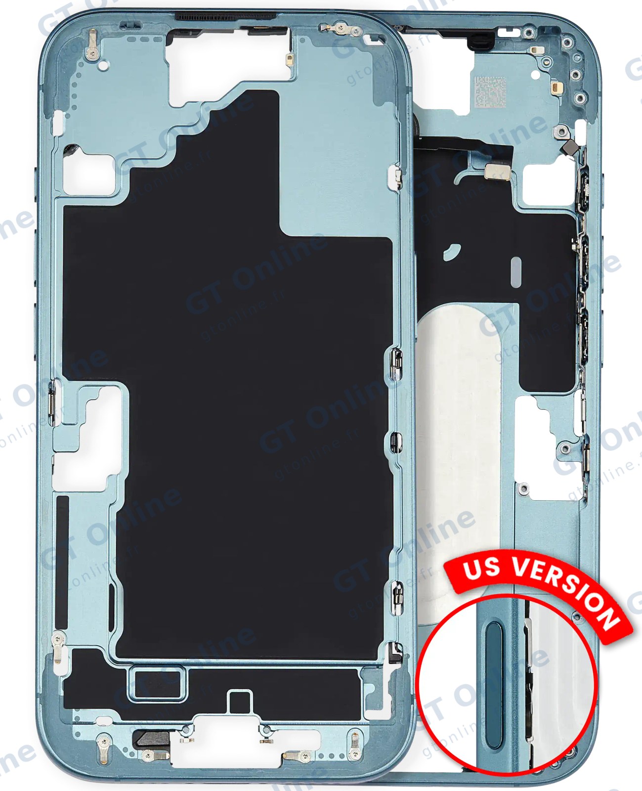 Châssis pour Apple iPhone 16 (version US, origine d'occasion — grade A, Teal)