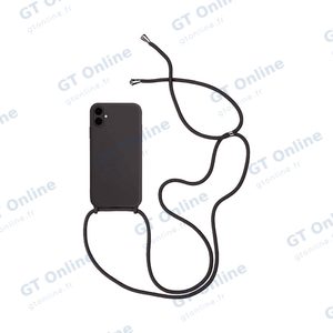 Coque Silicone avec Cordon Apple iPhone 16 Plus (#8) Noir