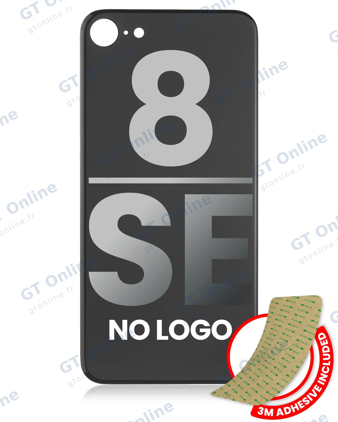 Vitre arrière pour Apple iPhone 8 / SE (2020) (No Logo / Large Camera Hole, gris sidéral)