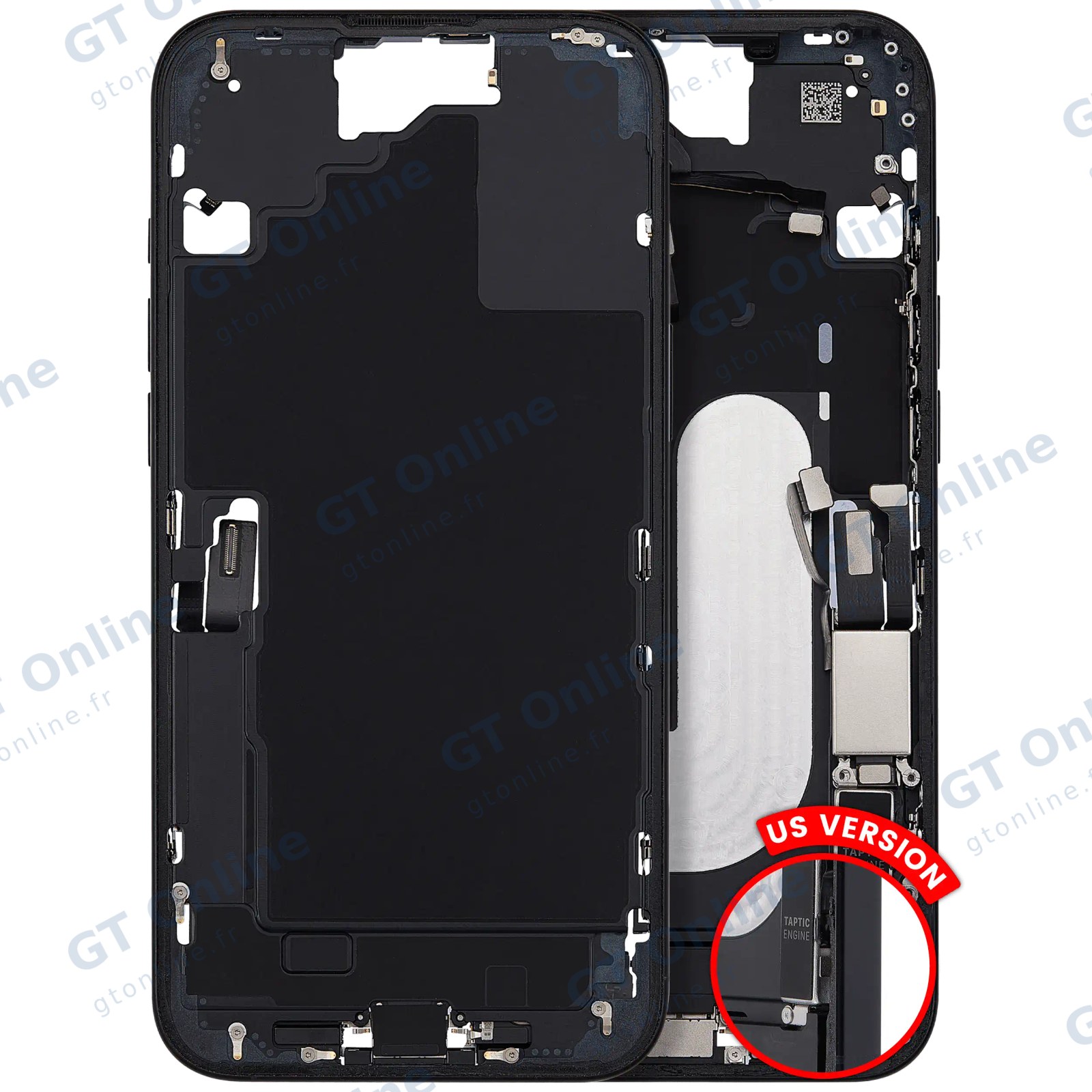 Châssis pour Apple iPhone 16 Plus (version US, origine d'occasion — grade A, noir)