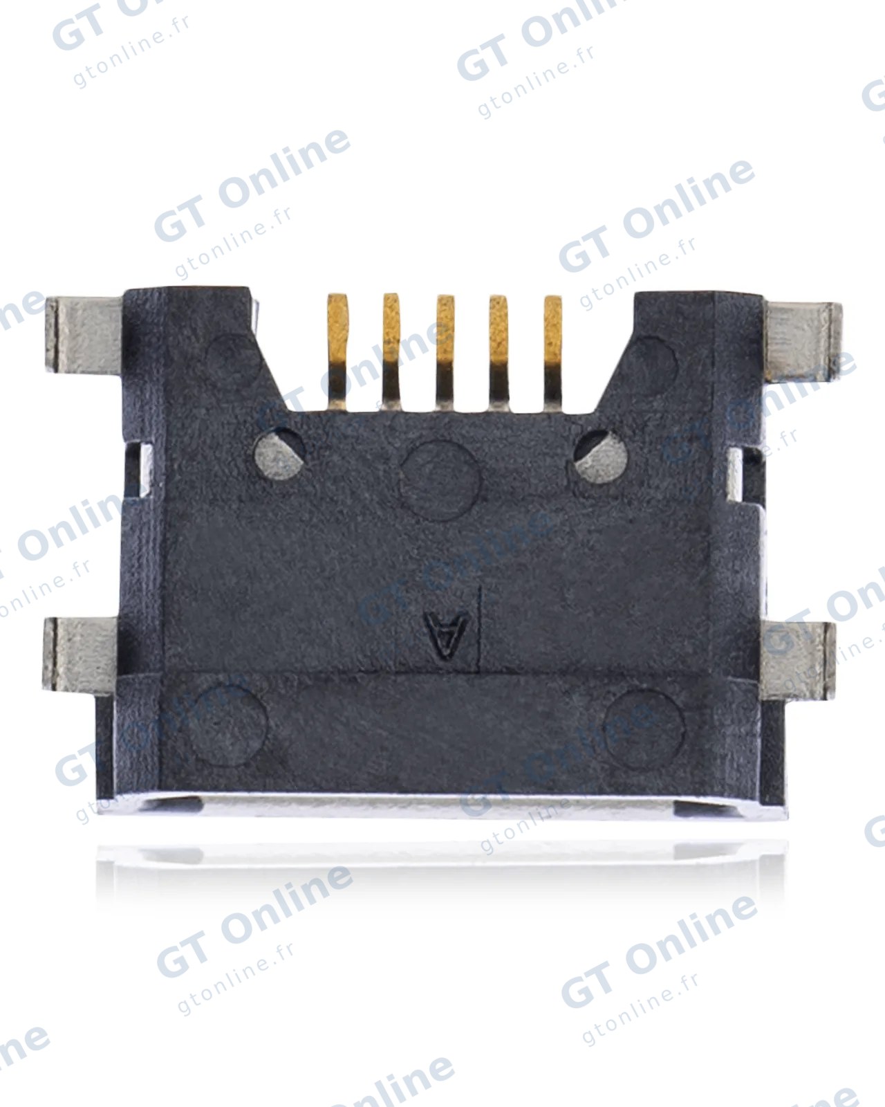 Connecteur de charge à souder — format Micro B, 5 broches, 4 points de fixation (C271)