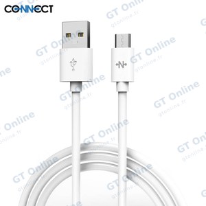 Câble Data USB vers Micro USB CONNECT MC-CMB5 12W (2m) Blanc