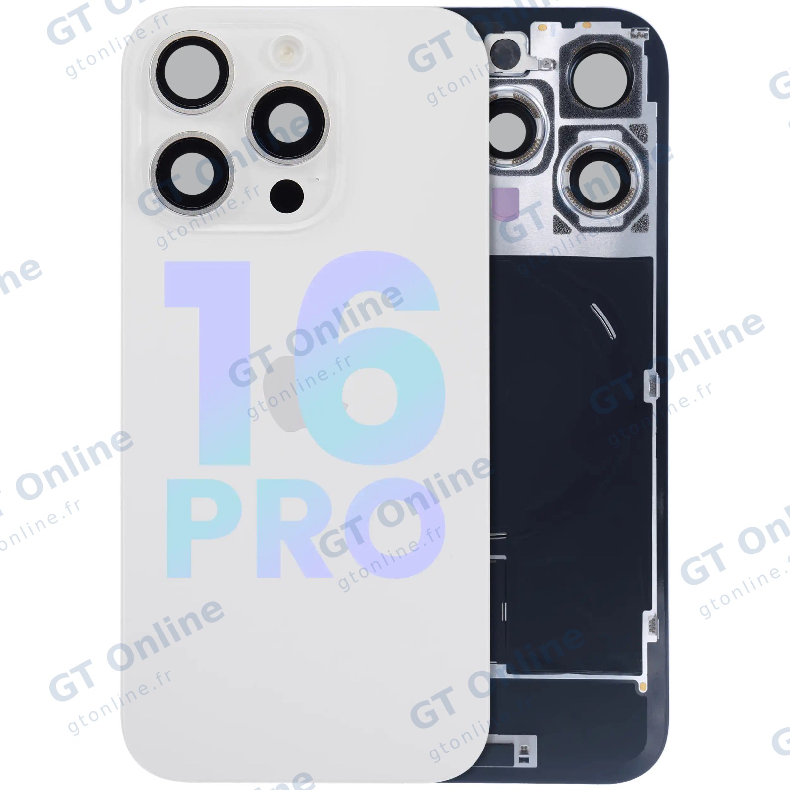 Vitre arrière pour Apple iPhone 16 Pro (pack service origine, White Titanium)