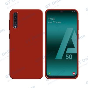 Coque Silicone Compatible pour Samsung Galaxy A30S A307/Galaxy A50 A505/Galaxy A50S A507 (#1) Rouge