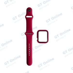 Protection Silicone pour Apple Watch 41mm avec Bracelet Sport (13) Rose Rouge