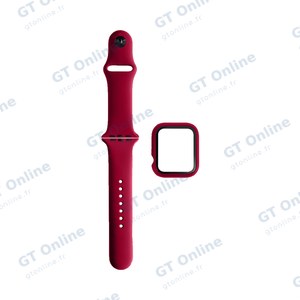 Protection Silicone pour Apple Watch 41mm avec Bracelet Sport (13) Rose Rouge