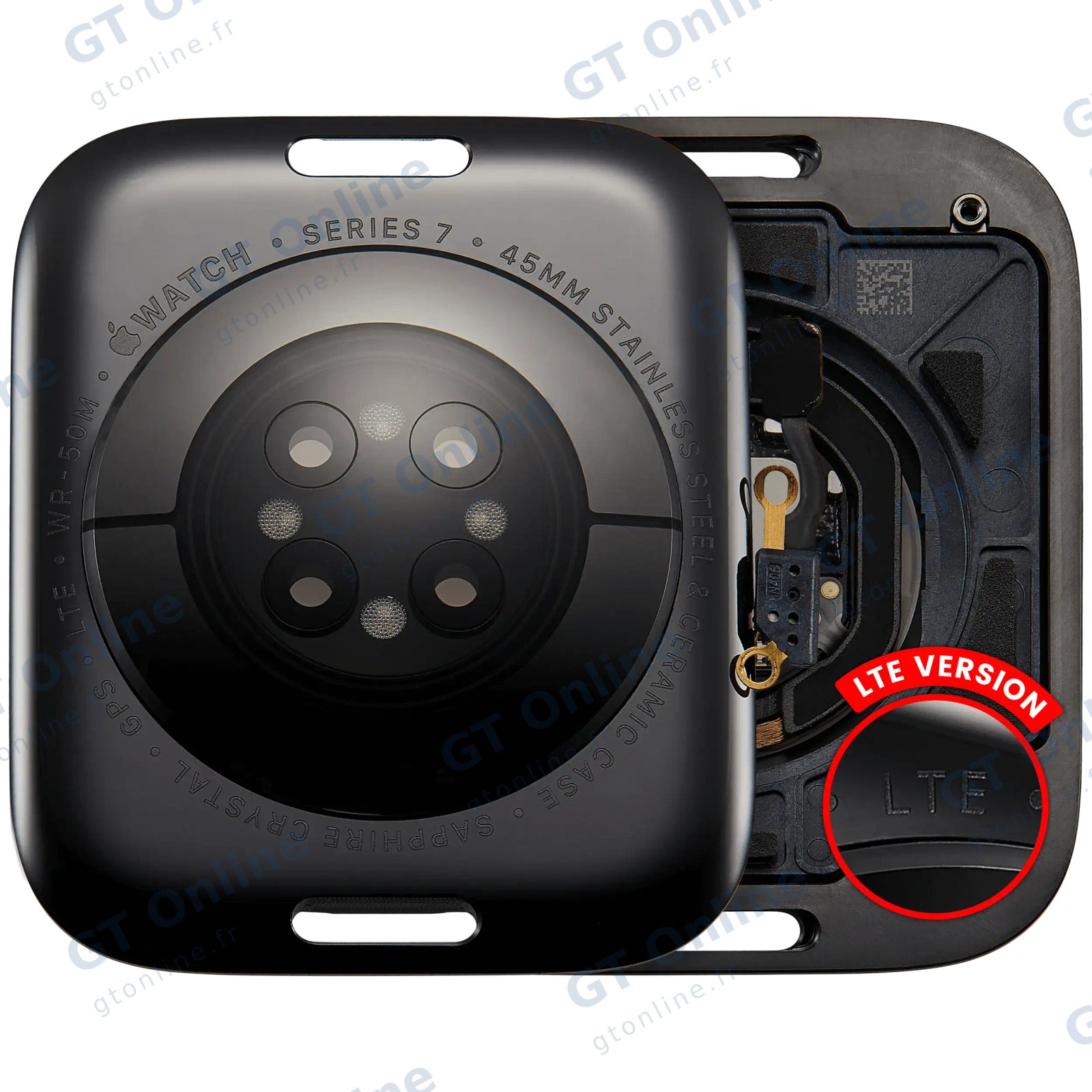 Vitre arrière pour Apple Watch Series 7 (45mm) (LET Version, Stainless / Space Black)
