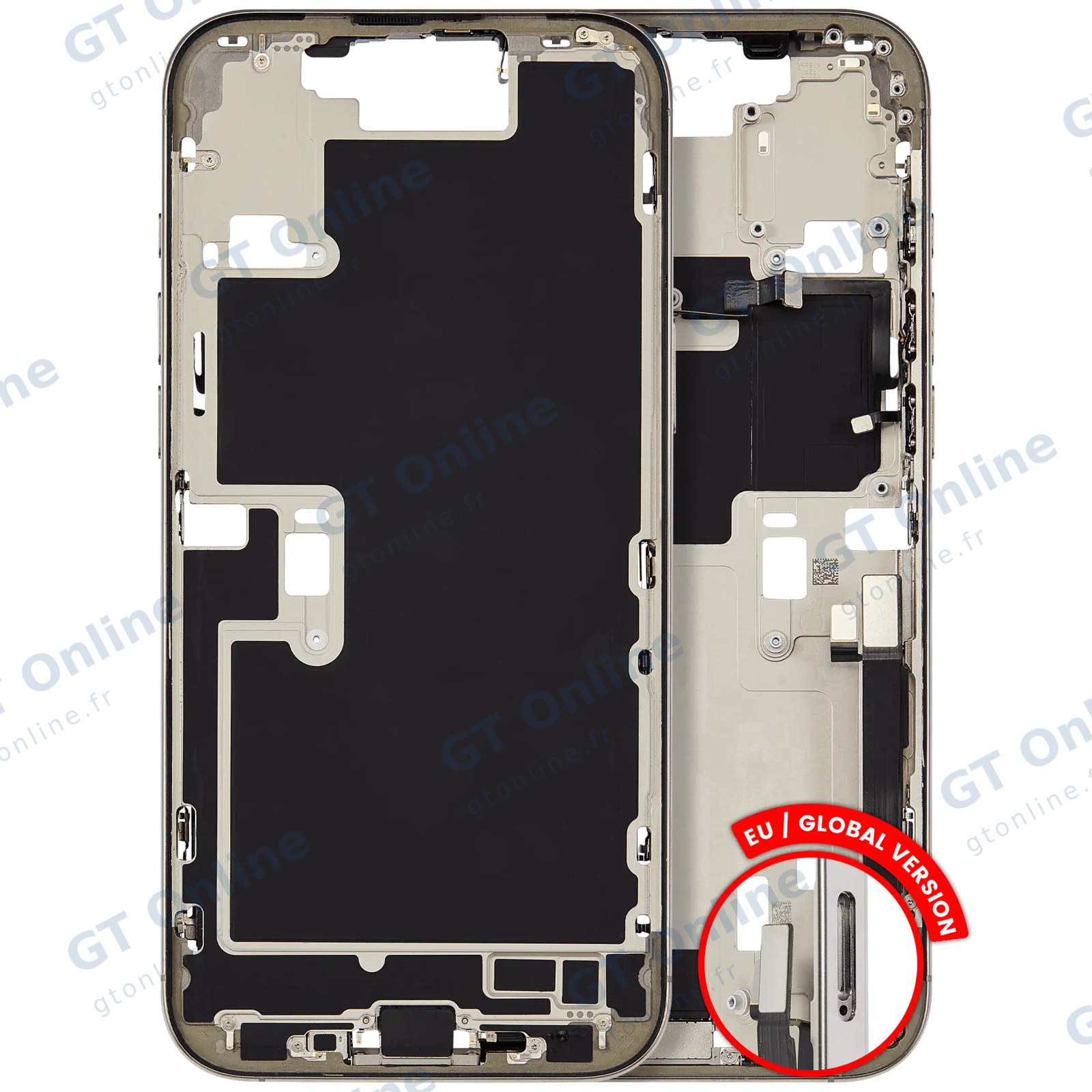 Châssis pour Apple iPhone 16 Pro Max (version EU, origine d'occasion — grade B, titane naturel)