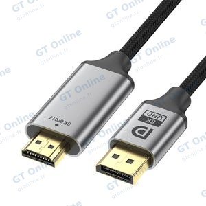 Câble DisplayPort Mâle vers HDMI Mâle Nylon Tressé 8K (60 Hz) - 3m