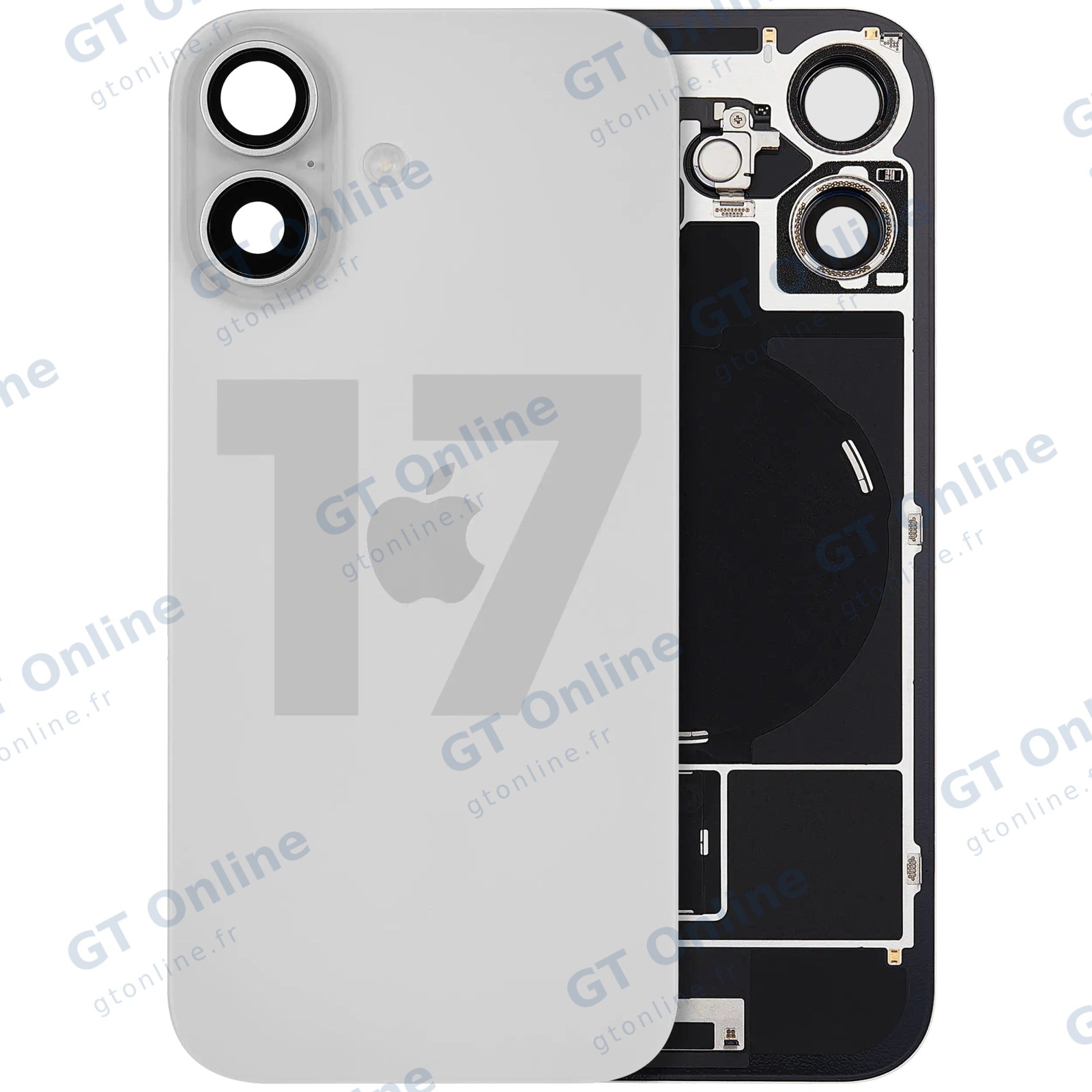 Vitre arrière pour Apple iPhone 17 (origine d'occasion — grade B, blanc)