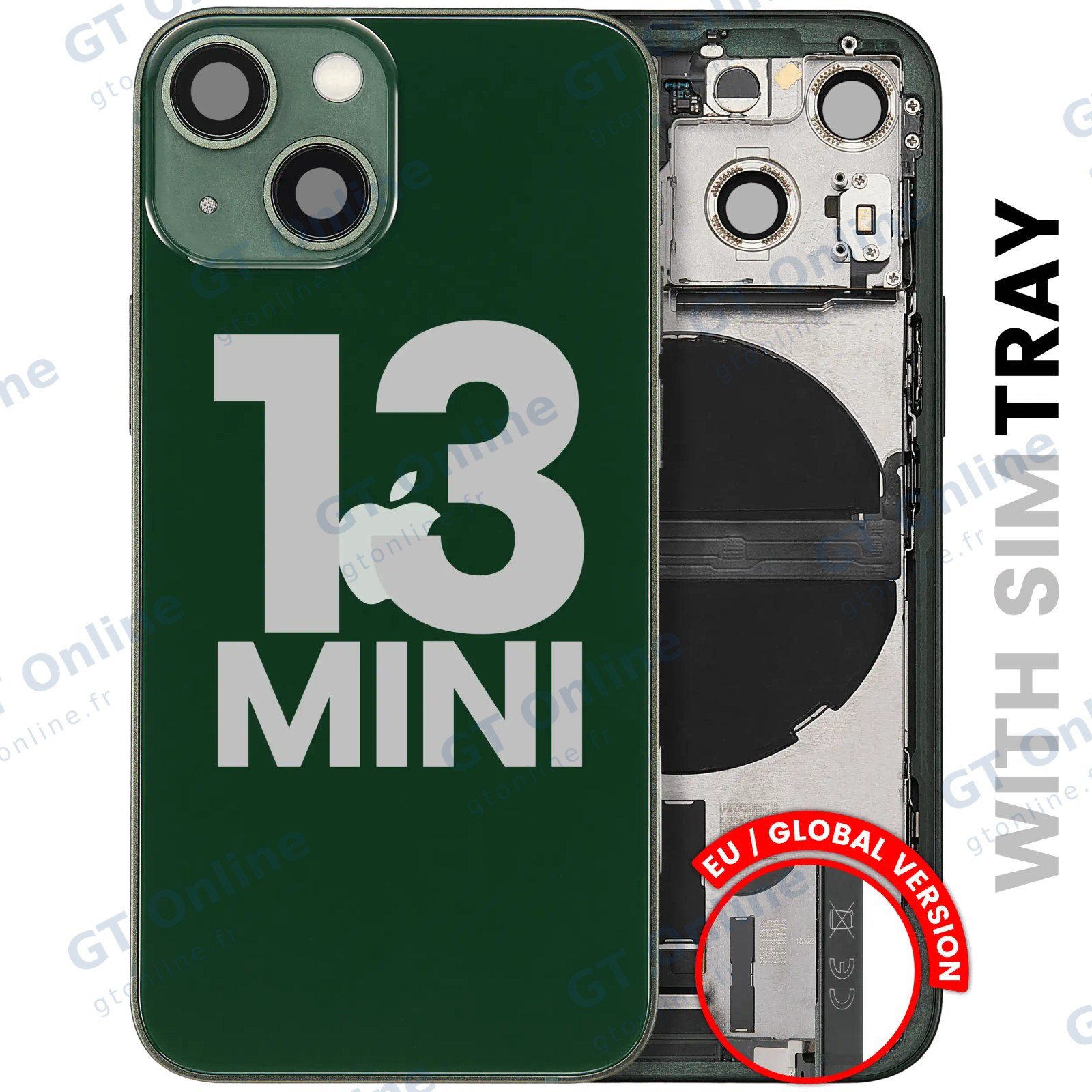 Châssis arrière pour iPhone 13 mini (EU / Global, occasion d’origine, grade B, vert)
